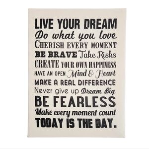Live Your Dream Motivational Ispirational Wall Art Home Decor Louise Carey